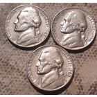 5 центов  1965.1966.1967 без МД США Джеферсон 3 монеты