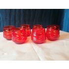 Набор рюмок, рубиновое двухслойное стекло СССР