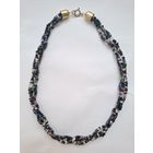 Сияющие бусы. Цветное стекло. Тройное ожерелье. Чехословакия