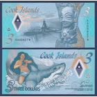 Острова Кука, 3 доллара 2021 г, P-W11 (AA, полимер, легенда об Ине и Акуле, номинация IBNS 2021), UNC