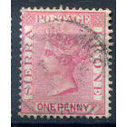 Британские колонии - Сьерра-Леоне - 1883/93г. - королева Виктория, 1 P a - 1 марка - гашёная [Mi 13 a]. #4-B5-126-A-1