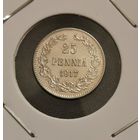 25 пенни 1917 г. Орёл без короны. С рубля
