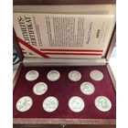 Набор из 10 памятных серебряных монет довоенной Австрии номиналом 2 шиллинга