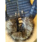 Куртка (пуховик) зимняя очень теплая 44 размер с натуральной опушкой