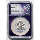 10 центов 1944 США ms 65 NGC лимитированный слаб серебро