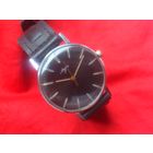 Часы  ЛУЧ 2209 ЧЕРНЫЙ SLIM из СССР 1970-х в ДОСТОЙНОМ СОСТОЯНИИ