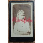 1890-е Визит-портрет девушка черный бланк типаж ретро студийное фото фотограф В.Н. Цаплин Тамбов