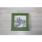 Керамическое, настенное, декоративное панно, в заводской упаковке, высота 15,7 см., клеймо, Испания.