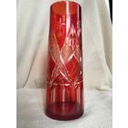 Ваза цветное стекло, ручная шлифовка