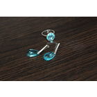 Металлический комплект со стеклянными вставками "Jenavi ", стеклянные вставки без сколов.