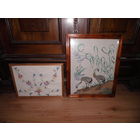 Картины-вышивки 2 шт.гладью и крестиком ср.20-го века.