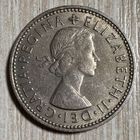 Монета 1 шиллинг 1960 год. Великобритания. Королева Елизавета II. Шотландский герб /один лев/