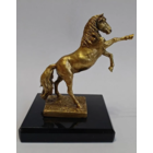 Статуэтка Лошадь на дыбах Латунь/Обсидиан
