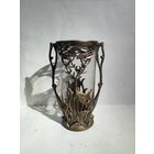 Ваза Олень.Дымчатое стекло.