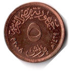 Египет. 5 пиастров. 2008 г.