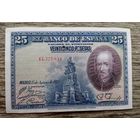 Werty71 Испания 25 песет 1928 банкнота прокол