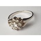 Кольцо серебро. Кристаллы. Клеймо. Старая Европа. Размер 17