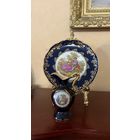 Ваза Кувшин и Тарелка Свидание кобаль позолота 22 k Лимож Франция винтаж