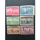 Польша 1945 Полная серия марок "Взгляд из Варшавы: до и после ее разрушения" (чистая*, четыре марки с наклейки) Mi.414-419 каталог 6.00 евро