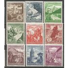 Германия(Рейх). Благотворительные марки. Восточный ландшафт, альпийские цветы. 1938г. Mi#675-83. Серия.