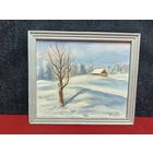 С рубля без мц. картина Этшенко А. "Домик зимой", х.ф. 31х26см.