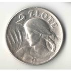 Польша 2 злотых 1925 г. После даты - точка