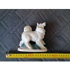 Фарфоровая статуэтка собака лайка
