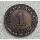 Германия 1 пфенниг, 1875 А  2-12-42