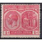 181.BrK. Великобритания. Колонии. Сент Китс и Невис. Георг V. 1921 г.  1d. Mi.#38.