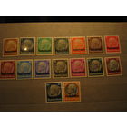 Марки - Германия, третий рейх, война, 16 шт., с надпечаткой