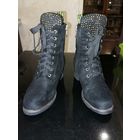 Высокие ботинки деми, замш натуральный, р-р 38-39