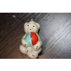Новогодняя елочная игрушка, из СССР, "Мишка с мячом", тонкое стекло.