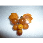 Антикварная Янтарная Брошь Ягодки 20-ые гг. Старая Германия Оригинал Состояние Люкс!