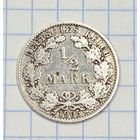 С 1 РУБЛЯ! МОНЕТА 1/2 МАРКИ ГЕРМАНСКАЯ ИМПЕРИЯ 1905 СЕРЕБРО