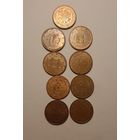 Евроценты по 1 центу, 9 шт. без повторов