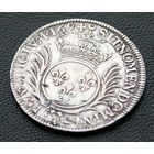 1/2 экю 1694 A, Франция, Людовик XIV. Перечекан с 1/2 экю 1691 года