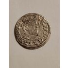 Три гроша 1586 год.Стефан Баторий.Рига.Нечастый.