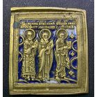 Икона Створка складня Избранные Три святых XVII-XIX в