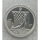 Баркас викингов, ладья. Остров Мэн, Платина. Унция