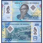 Ангола, 200 кванза 2020 г., P-W160 (полимер, серия A), UNC
