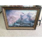 Живопись маслом на холсте в шикарной раме, торги с Рубля