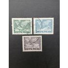 Польша 1949 Полная серия марок "75 лет Всемирному почтовому союзу (UPU)" (гашение без клея и без наклеек) Mi.530-532 каталог 12.00 евро
