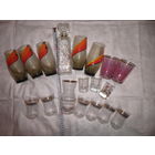 Штоф с рюмками и бокалами,родом из СССР.С рубля.