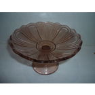 Антикварная Ваза На Ножке 30-40-ые гг. Марганцевое Стекло Ручной Работы Старая Европа