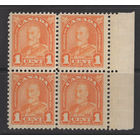 1930 Канада ** George V, кварт 4 марки (SG 288) с правым полем