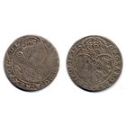 6 грошей (шостак) 1625, Сигизмунд III Ваза, Краков. Вариант с гербом Пулкозиц, более редкий - R2!