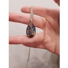 Кулон из стекла в технике милефиори, ручная работа (дымчатый)