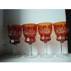 Рубиновые большие хрустальные бокалы в идеальном состоянии объемом 200ml.