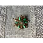 Брошь Нарядная Салатовый люцит Англия 60-е г