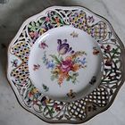 Тарелка прорезной фарфор. Живопись. Dresden. 1920 г.